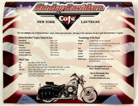 1997 Vtg Huge LAMINATED Menu HARLEY DAVIDSON CAFE RESTAURANT Las Vegas NV