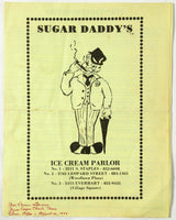 1979 Vintage Menu SUGAR DADDY'S Ice Cream Parlor Restaurant Corpus Christi TX