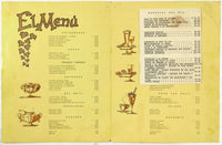 1970's Vintage Menu FOCO LARE MEXICAN Restaurant Mexico City DF