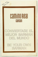 1979 Vintage Original Liquor Wine Snack ServiBar Menu CAMINO REAL CANCUN Mexico