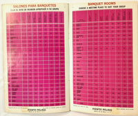 1970's Vintage Original Room Service Menu HOTEL FIESTA PALACE Mexico City DF