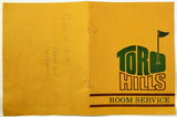 1977 Vintage Full Size Room Service Menu TORO HILLS GOLF TENNIS RESORT Many LA