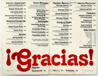 1970's Vintage Laminated Menu MI ANITAS' Mexican Restaurant Lafayette Louisiana