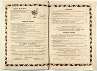 1970's Vintage HUGE Dinner Menu LONG'S RESTAURANT Lansing Michigan