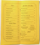 1960's Vintage Mini Menu THE CONTINENTAL ROOM Hotel Bethlehem Pennsylvania