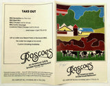 1985 Vintage Menu ROSCOES AMERICAN GRILL Smoke House Restaurant Hyannis MA