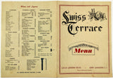 1955 Vintage Menu SWISS TERRACE RESTAURANT Kew Gardens Long Island New York