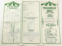 1985 Vintage Breakfast Lunch Wine Menu PICCADILLY DELI Hyannis Yarmouth Mass.