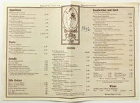 1983 Vintage Menu ABERCROMBIE & FINCH Restaurant Route 16 Conway New Hampshire