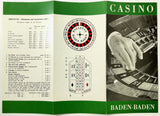 Vintage CASINO BADEN-BADEN Germany ROULETTE & BACCARAT Games Brochure