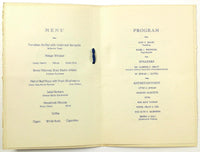 1927 Dinner Menu NATIONAL ASSOC. REAL ESTATE BOARDS Willard Hotel Washington DC