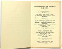 1929 Dinner Menu BPOE ORDER OF ELKS LODGE 15 Willard Hotel Washington DC