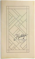 1984 Full Size Vintage Menu ANAHEIM HILTON - HASTING'S Restaurant Ca Chef Signed