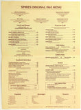 1983 Vintage Menu SPIRES Restaurant Grand Opening 1965 PRICES! Anaheim CA