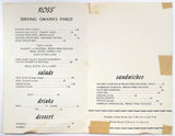 1960's Vintage Lunch Menu ROSS' LORELLO STEAK HOUSE RESTAURANT Omaha Nebraska