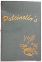 1992 Vintage Large Menu PULCINELLO'S CORAL REEF Restaurant Philadelphia PA