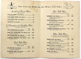 1964 Vintage WINE LIST Menu GOLDEN PHEASANT Restaurant Elmhurst IL Rathskeller