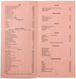 1960's Vintage Menu HEN & CHICKENS HOTEL Restaurant Sheffield United Kingdom