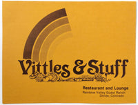 1960s Menu VITTLES & STUFF Restaurant Rainbow Valley Guest Ranch Divide Colorado