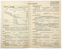 1944 WWII War Era Pricing Vintage Menu & Wine List WHYTE'S RESTAURANT New York