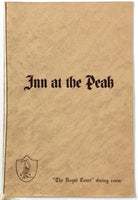 1970's Vtg Menu INN AT THE PEAK Royal Court Peek'N Peak Resort & Spa Clymer NY