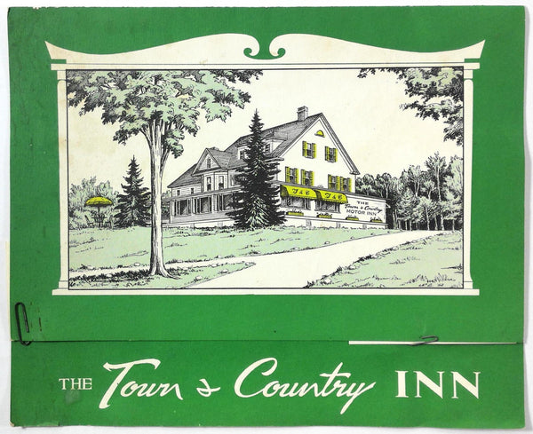 1970's Vintage Menu TOWN & COUNTRY INN & Resort Shelburne New Hampshire