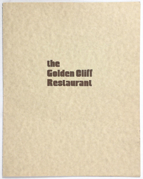 1970's Menu SNOWBIRD SKI & SUMMER RESORT - GOLDEN CLIFF Restaurant Snowbird UT