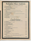 1970's Vintage LUNCH Menu ENGLISH IVY INN Restaurant Salt Lake City Utah