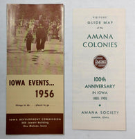 1956 Iowa State Development Commission Original Envelope Tourism Brochures Map