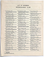 1952 THE INTERCHANGE CLUB Interchanger Newsletter Boston Architectural Center
