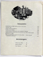 1970's Vintage Menu UNION AVENUE SOCIAL CLUB Grand Cafe Restaurant Portland OR