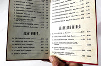 1970's Original Vintage WINE LIST Menu MON DESIR DINING INN Central Point Oregon