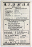 1943 Vintage WWII War Ration OPA Menu ST. JULIEN RESTAURANT San Francisco CA