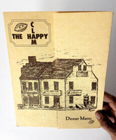 1980's Vintage Menu THE HAPPY CLAM SEAFOOD RESTAURANT Colonial Beach Virginia