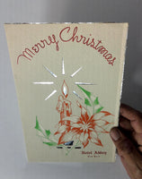 1940 Original Vintage CHRISTMAS CARD Menu HOTEL ABBEY New York $1.25 Dinner