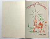 1940 Original Vintage CHRISTMAS CARD Menu HOTEL ABBEY New York $1.25 Dinner