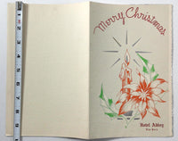 1940 Original Vintage CHRISTMAS CARD Menu HOTEL ABBEY New York $1.25 Dinner