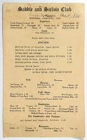 1948 Original Vintage Menu SADDLE & SIRLOIN CLUB Union Stock Yards Chicago IL