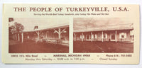 Vintage Brochure TURKEYVILLE U.S.A. Restaurant Country Store Marshall MI Turkey