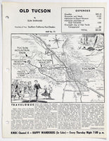 1960's OLD TUCSON Arizona Happy Wanderers Travelogue Slim Barnard Map KNBC Ford