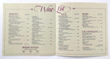 1980's Vtg Menu Wine List CAPTAIN BILL'S WATERFRONT RESTAURANT Morehead City NC