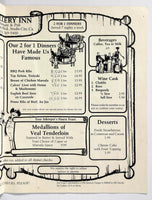 1980's Original Vintage Menu THE GALLERY INN Restaurant Pub Studio City CA