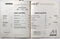 1980's Vintage Restaurant Menu & Lodge Room Rates AUSTRIA HOF Mammoth Lakes CA