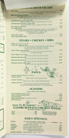 1980's Original Vintage Menu & Wine List GATORS Restaurant Hampton Bays NY