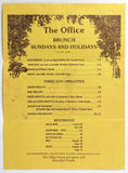 1970's Vintage Brunch & Dinner Menu Combo THE OFFICE Restaurant Sherman Oaks CA