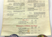 1970's Vintage Wine List Menu MICHAEL'S CANOGA INN Restaurant Canoga Park CA