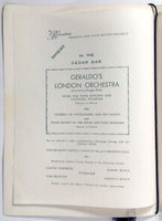 Original Vintage Menu THE BERMUDIANA HOTEL Geraldo's London Orchestra Bermuda