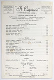 1960's Original Vintage Menu CAPRICCIO Italian Restaurant Hartford Connecticut