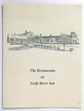 1980's Vintage Menu THE RESTAURANT AT SWIFT RIVER INN Cummington MA Rehab Center