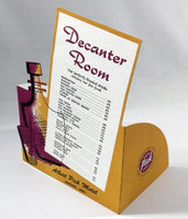 1960's Vtg Table Card COCTAILS Menu ALBERT PICK MOTEL Decanter Room Natchez MS